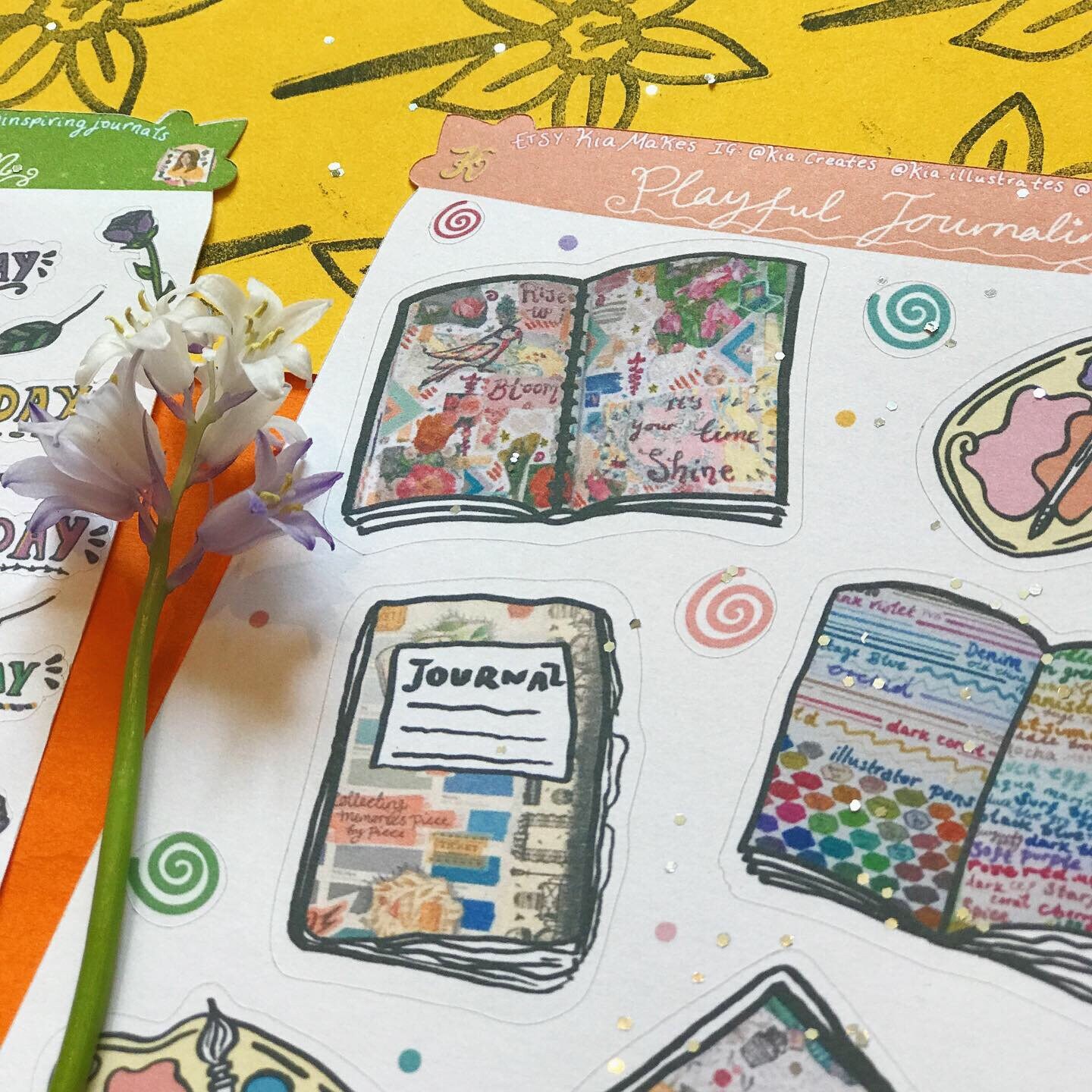 art journal stickers journaling sticker sheet notebook etsy