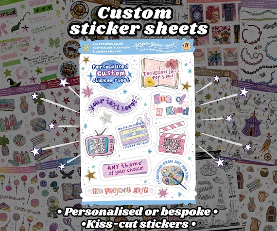 Custom Kiss-Cut Sticker Sheets: Personalized or Bespoke Designs
