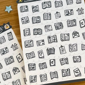 Pegatinas para diarios, pegatinas para libros y cuadernos, pegatinas para papelería, pegatinas para planificadores y pegatinas para artículos de artista.