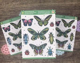 Beautiful Bugs Stickers | Bugs Sticker Sheet