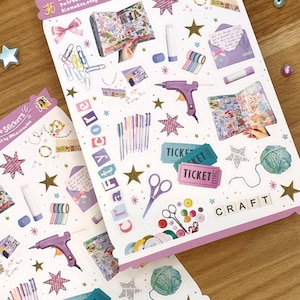 Adesivi per diario Craftycore / Adesivi per cancelleria / Adesivi Pinterest con ragazza carina e portagioie / Adesivi per diario creativo con album di ritagli e planner