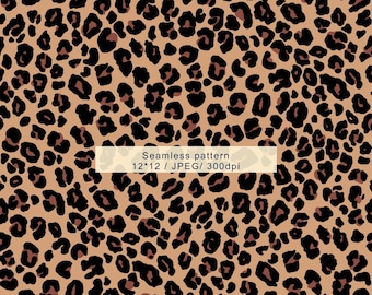 Leopard Print Digital Paper, Animal Print Background,chic Fashion Background for Crafts, Seamless Jungle cheetah Pattern ,commercial use