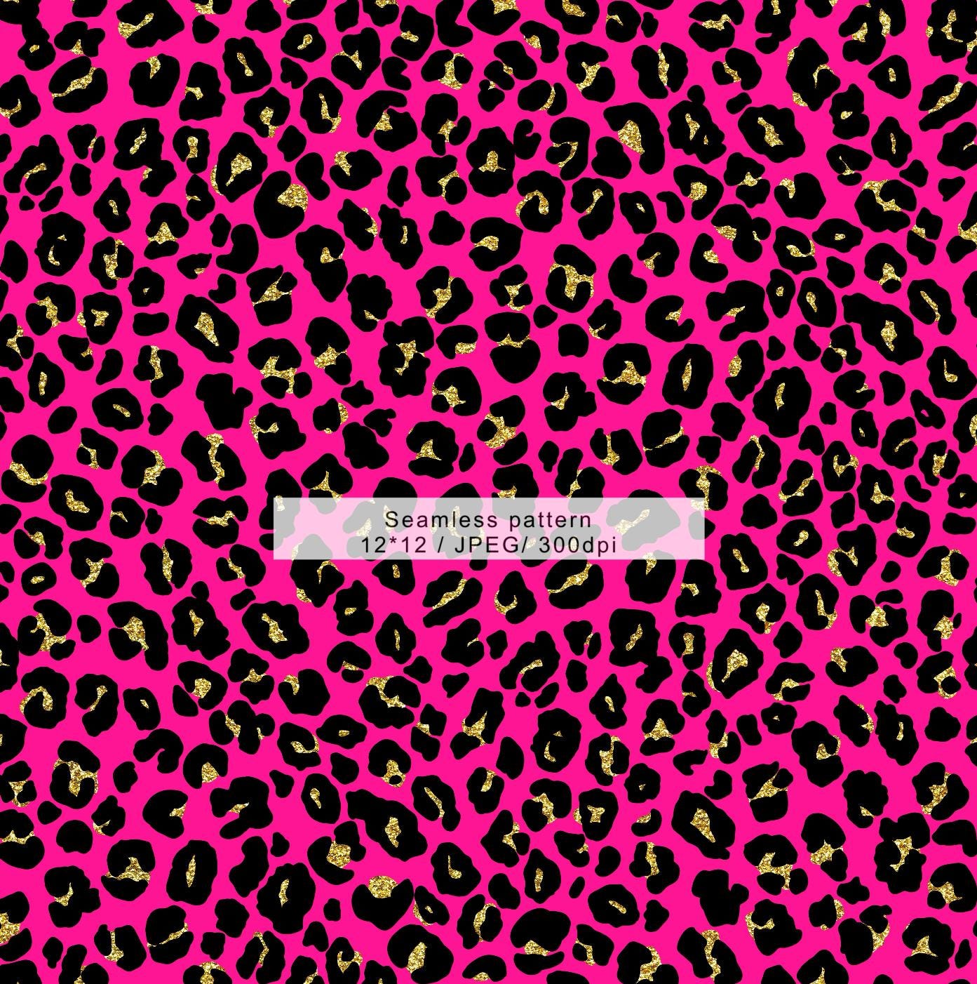 Hot Pink and Gold Glitter Leopard Print Seamless Pattern,glam Pink and ...