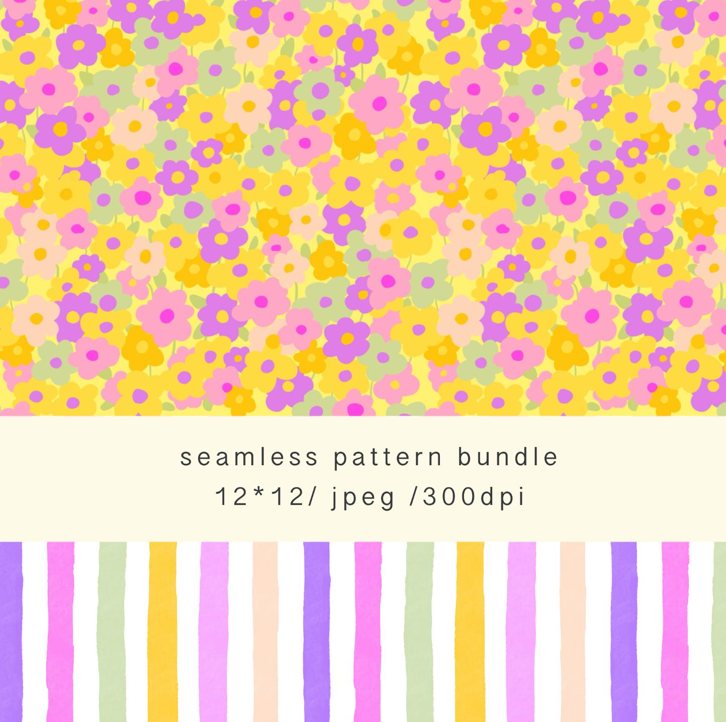 Spring Ditsy Floral Seamless Pattern, Retro Flower Digital Paper ...