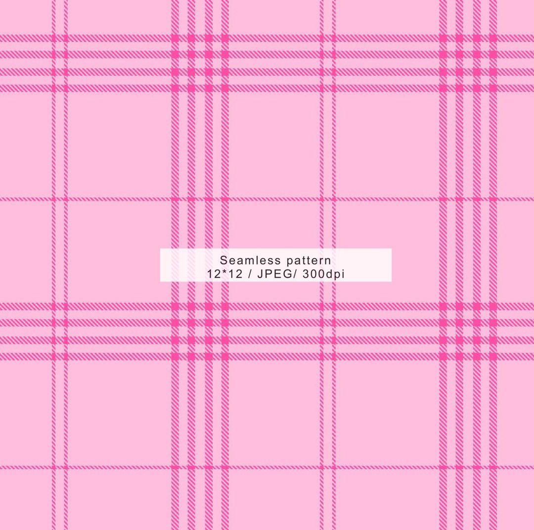 Pink Plaid Seamless Pattern, Valentine Pastel Pink Digital Paper,girly ...