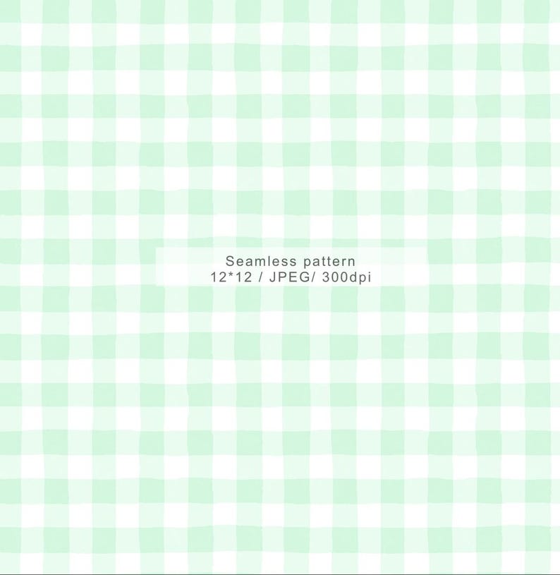Mint Green Watercolor Gingham Seamless Pattern ,checkered Digital Paper ...