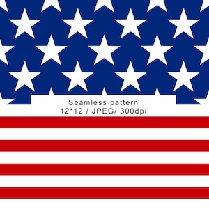 Naadloze sterren en strepen, rood wit en blauw digitaal bestand, 4 juli patriottisch herhalend patroon, 4 juli naadloze patroon van de Amerikaanse vlag