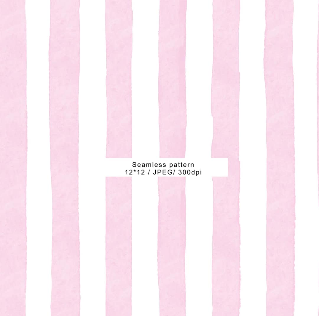 Pink Watercolor Stripe Seamless Pattern ,striped Digital Paper, Pastel ...