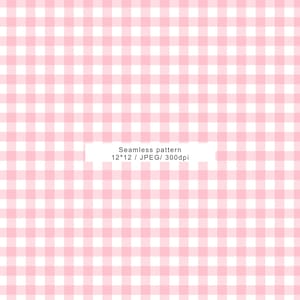 Könnte beinhalten: Nahtloses Muster mit rosa und weißen Karos. Der Text "Seamless pattern 12*12 / JPEG/ 300dpi" ist enthalten. Dieses Muster eignet sich für verschiedene Bastel- und Designprojekte.