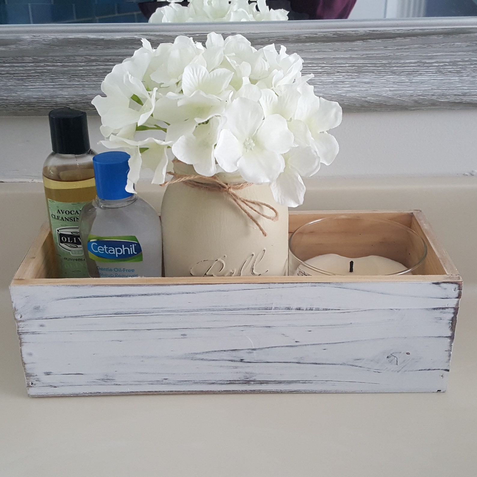 Keramik Badezimmer Tablett Oval Mit Goldrand - Dekoratives Ablagetablett 25,4x12,7cm Weiß