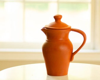 Handmade Terracotta pitcher, Terra-cotta pitcher, water jug, clay jug, farmhouse décor, Mother's Day gift, unique pottery, home décor