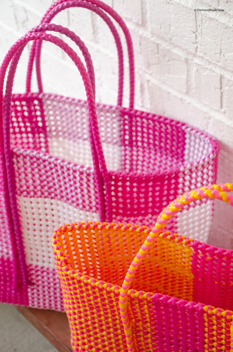 Large Market bag, Reusable Grocery bag, Beach Bag, Picnic basket, South Indian Wire Koodai Orange Popsicle, Mother's Day Gift image 6