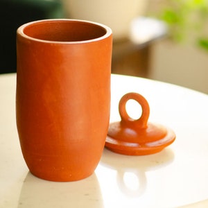 Handmade Terracotta Multipurpose Jar Tall,Earthenware Container,Terracotta Jar, Housewarming Gift, Kitchen Storage image 4