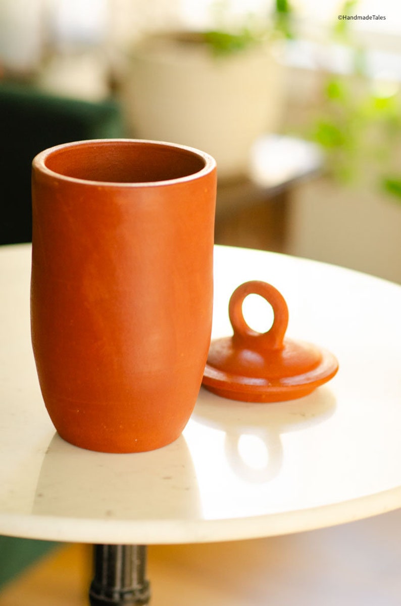 Handmade Terracotta Multipurpose Jar Tall,Earthenware Container,Terracotta Jar, Housewarming Gift, Kitchen Storage image 4