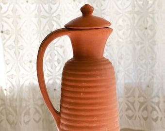 Handmade Terracotta pitcher, Terra-cotta pitcher, water jug, clay jug, farmhouse décor, Handmade Mother's Day Gift, unique pottery