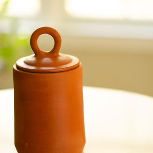 Handmade Terracotta Multipurpose Jar Medium,Earthenware Container,Terracotta Jar, Housewarming Gift, Kitchen Storage image 2