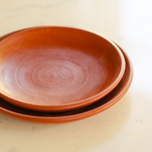 Pair of Handmade Terracotta Plates,Charcuterie Board,Cheese Board,Terracotta Dinner Plate,Clay Dinner Plate,Handmade Hostess Gift, Platter
