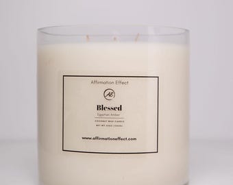 Vela de ámbar egipcio: cera de coco de 60 oz, 250 horas de combustión, Giants Candle