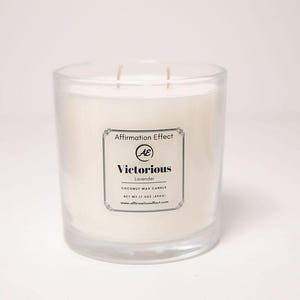 Lavender Candle | 16oz Candle | Stress Relief Aromatherapy | Coconut Wax Candle  Large Candle | Lavender Scented Candle | Affirmation Candle