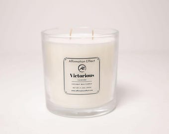 Lavender Affirmation Candle – Coconut Wax Aromatherapy Candle for Relaxation, Stress Relief & Self Care Gift