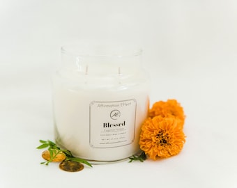 Invigorating 17.5oz Egyptian Amber Coconut Wax Candle | Organic & Stress-Relieving | Perfect Self-Care Treat for Men!