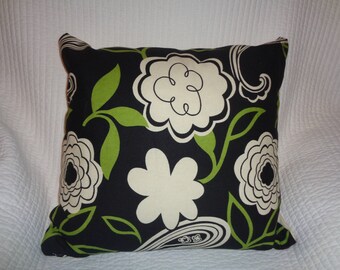 Black and Green Throw Pillow