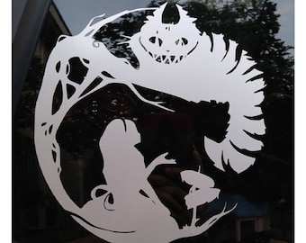 Alice In Wonderland with Cheshire Cat Decal