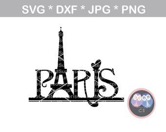 Paris, Eiffel Tower, Love, heart, svg dxf png jpg digital cut file for cutting machines personal commercial Silhouette Cameo Cricut