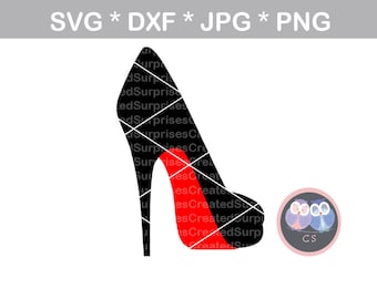 High-Heel, Pumpe, Stiletto, rot, Svg, Dxf, Png, Jpg digitale geschnitten Datei für persönliche, Schneidemaschinen, kommerzielle, Silhouette Cameo, Cricut