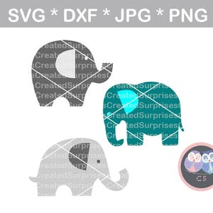 Elefante silueta trio vivero bebé svg dxf png jpg digital cut archivo para máquinas de corte, personal, comercial, Silhouette Cameo, Cricut