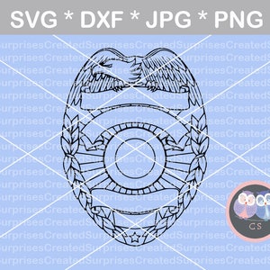 Police, Badge, Eagle, Hero, svg, dxf, png, jpg digital cut file for cutting machines, personal, commercial, Silhouette Cameo, Cricut