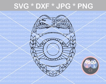 Police, Badge, Eagle, Hero, svg, dxf, png, jpg digital cut file for cutting machines, personal, commercial, Silhouette Cameo, Cricut