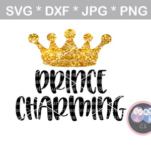Príncipe Encantador, Corona, lindo, bebé, svg, dxf, png, jpg archivo de corte digital para máquinas de corte, personal, comercial, Silhouette Cameo, Cricut