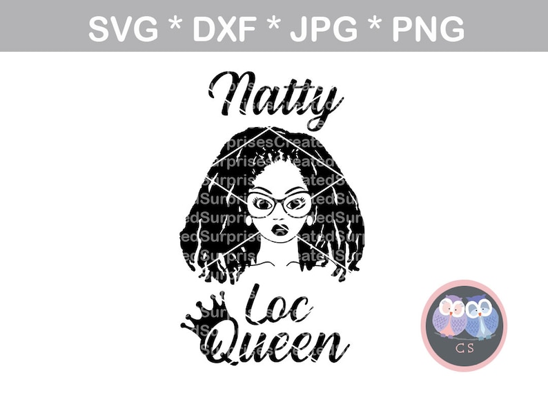 Download Afro woman Natty Locs Queen glasses svg dxf png jpg ...