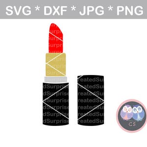 Lipstick with lid, makeup, svg dxf png jpg digital cut file for cutting machines, personal, commercial, Silhouette Cameo, Cricut