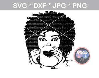 マグカップから飲む女性、コーヒーを飲む女性、カッティングマシン用の svg dxf png jpg デジタルカットファイル、個人用、商用、Silhouette Cameo、Cricut
