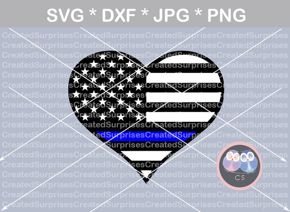 Thin Blue Line Police Heart Flag Hero Svg Dxf Png Jpg Digital Etsy