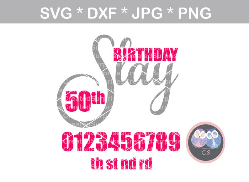 Download Birthday Slay Diva Squad changable age numbers svg dxf png jpg | Etsy