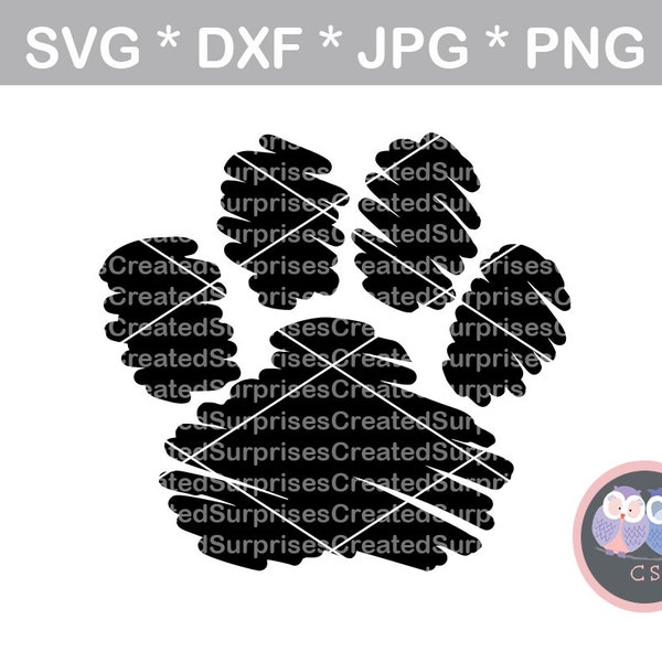 Scribble patte, animal, griffe, SVG, DXF, png, jpg numérique coupe fichier pour machines de découpe, personnel, commercial, silhouette Cameo, Cricut