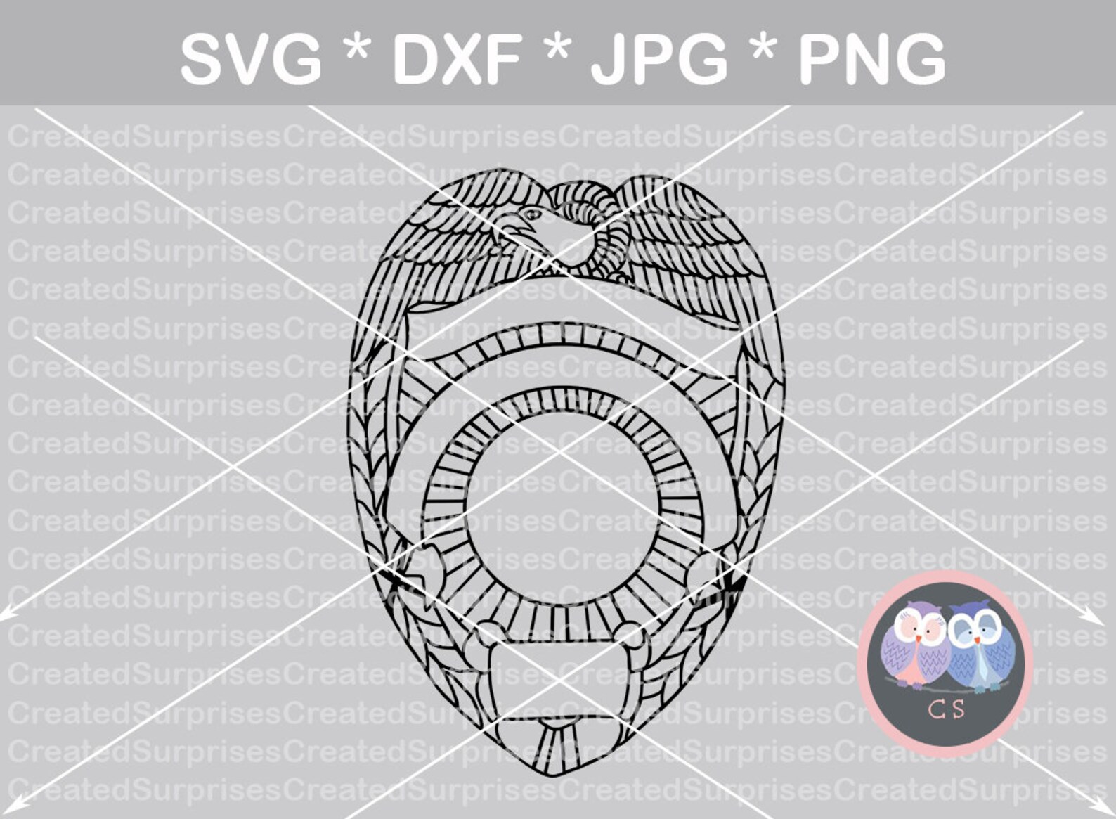 Police Badge Eagle Hero Svg Dxf Png Jpg Digital Cut - Etsy
