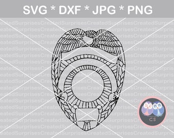 Police, Badge, Eagle, Hero, svg, dxf, png, jpg digital cut file for cutting machines, personal, commercial, Silhouette Cameo, Cricut