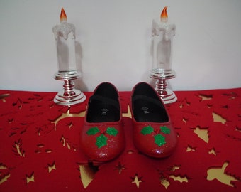 Kids Holly Christmas Inspired Flats