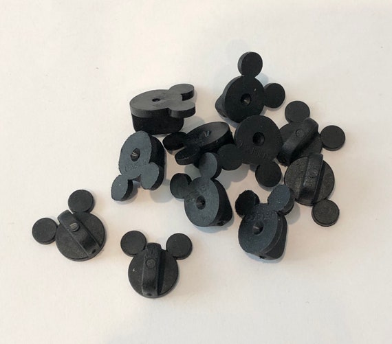 Rubber Mickey Pin Backings - 6 per set - black back - Disney pin trading