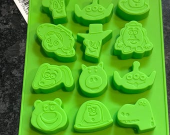 Molde de silicona de Toy Story para chocolate, caramelos, jabón, bandeja para cubitos de hielo, crayones - Intercambio de pescado de cruceros Disney - seguro hasta 230 °C Woody Buzz
