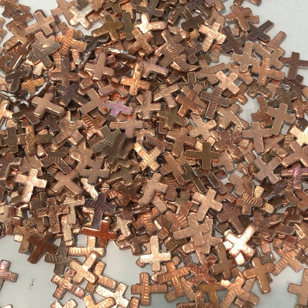 100 penny crosses - wedding, baptism, confirmation, bible study gift idea - punched from pennies confetti