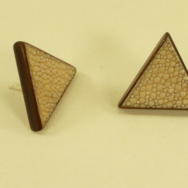 Shagreen Triangle Stud Earrings