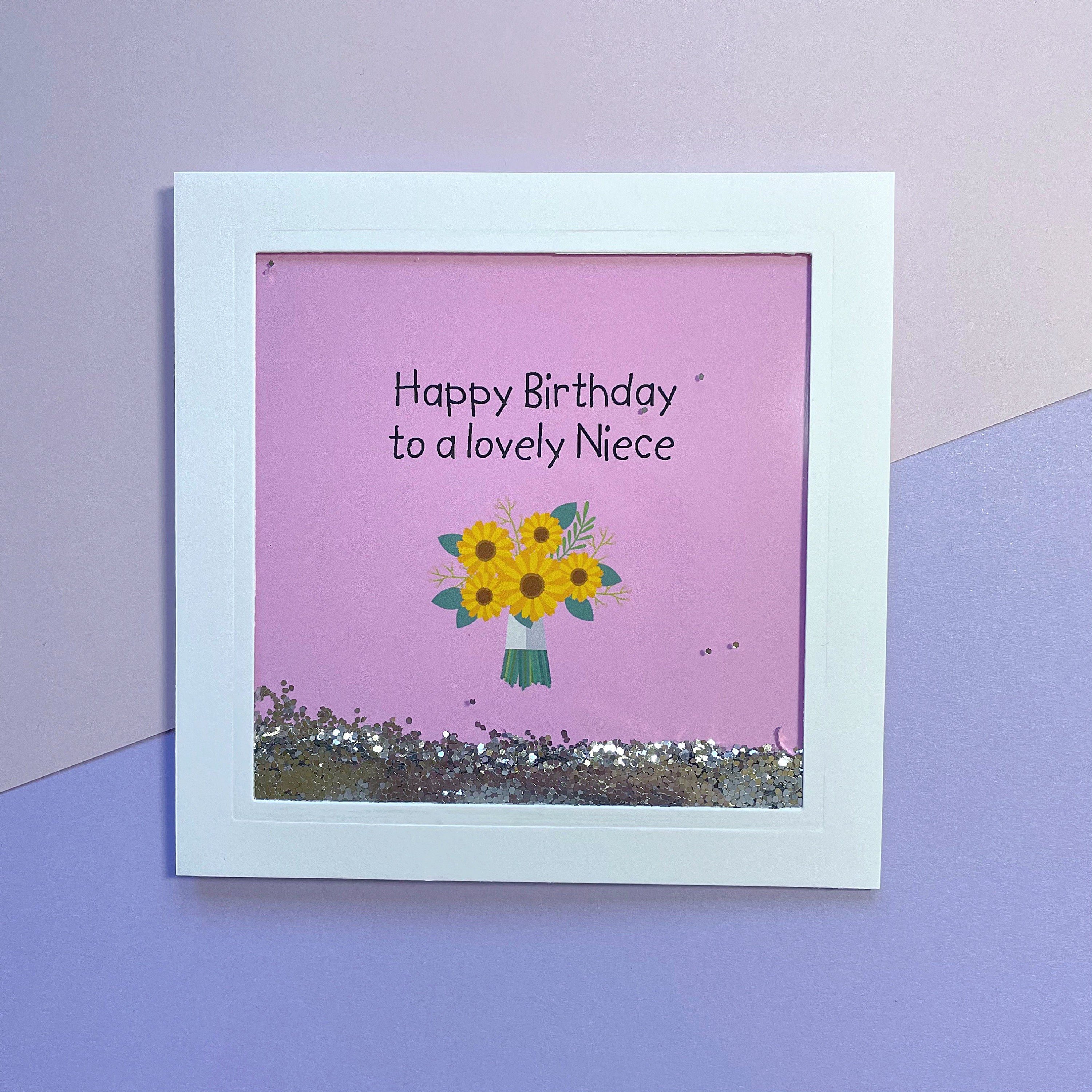 Sunflower Niece Birthday Shaker Card Etsy UK