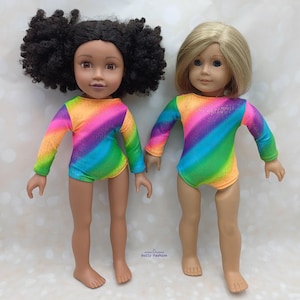 Rainbow Leotard for American Girl Our Generation Designafriend 18&quot; Doll Clothes