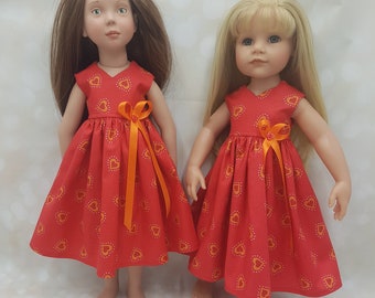 Valentines Dress for Gotz Hannah Doll & 50cm Zwergnase Doll