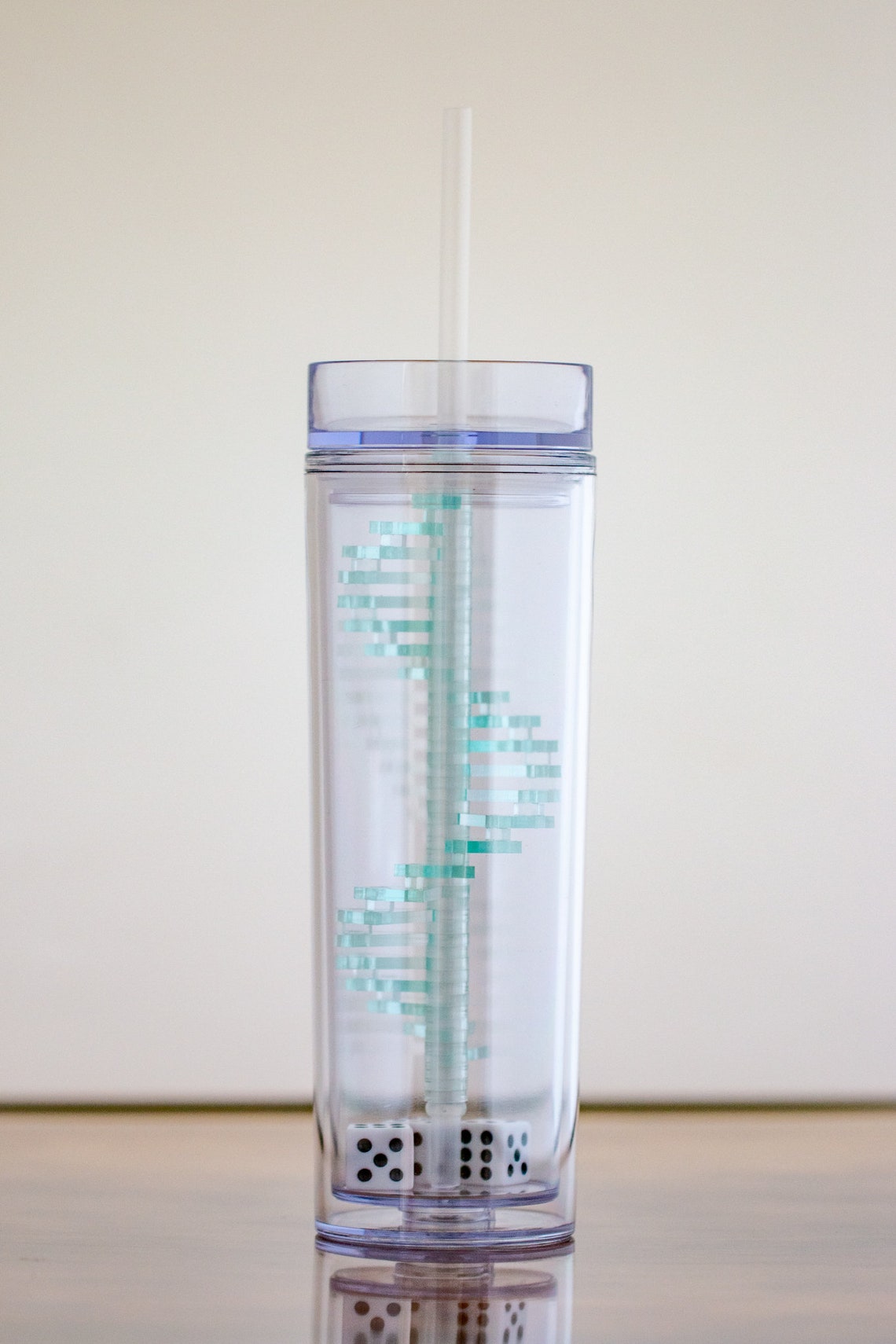 Dicesion™ Glass Green Dice Tumbler Spiral Staircase Style Etsy